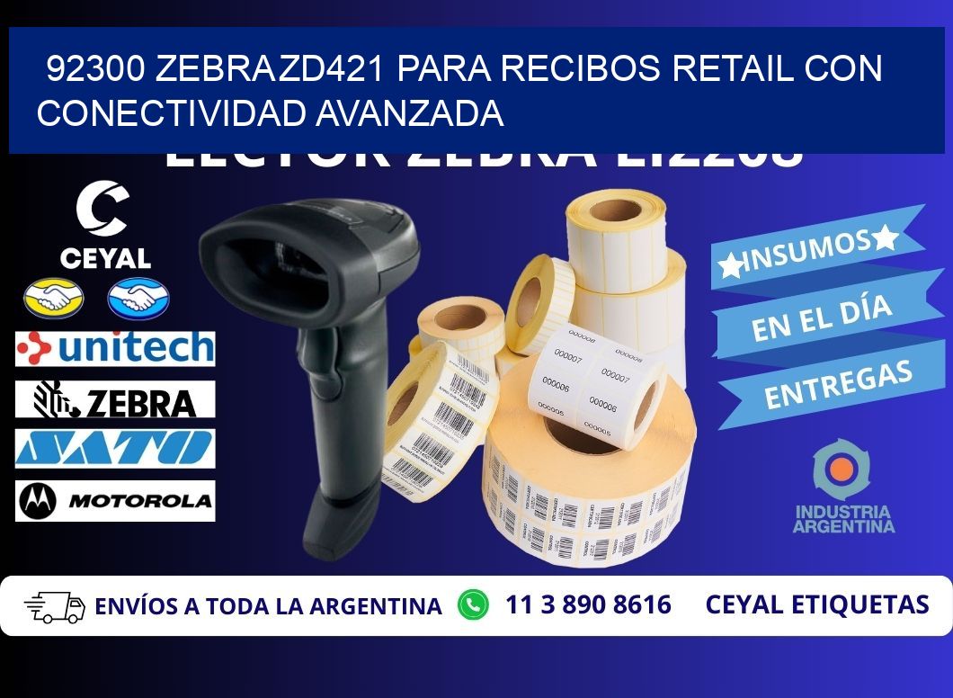 92300 Zebra ZD421 para recibos retail con conectividad avanzada